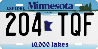 MN license plate 204TQF