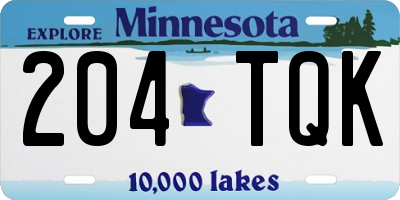 MN license plate 204TQK