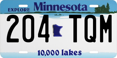 MN license plate 204TQM