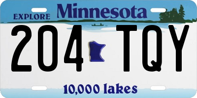 MN license plate 204TQY