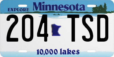 MN license plate 204TSD