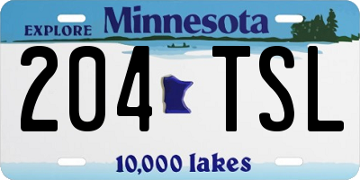 MN license plate 204TSL
