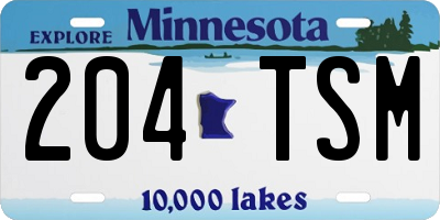 MN license plate 204TSM