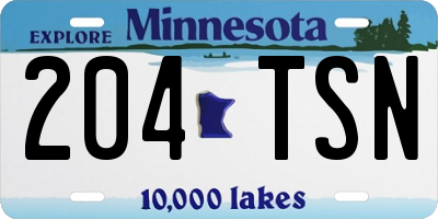 MN license plate 204TSN