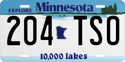 MN license plate 204TSO