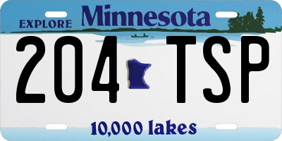 MN license plate 204TSP