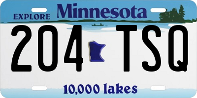 MN license plate 204TSQ