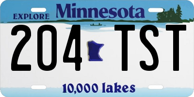 MN license plate 204TST