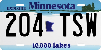 MN license plate 204TSW