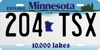 MN license plate 204TSX