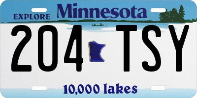 MN license plate 204TSY