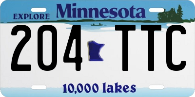 MN license plate 204TTC
