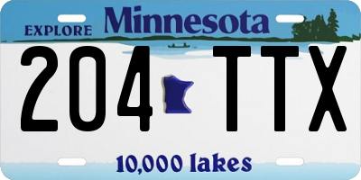 MN license plate 204TTX