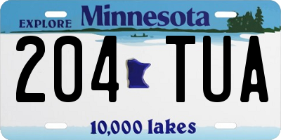 MN license plate 204TUA