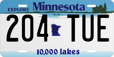 MN license plate 204TUE