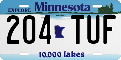 MN license plate 204TUF