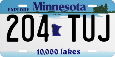MN license plate 204TUJ