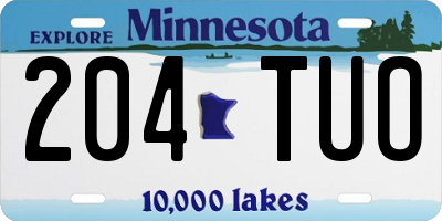 MN license plate 204TUO