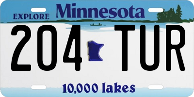 MN license plate 204TUR