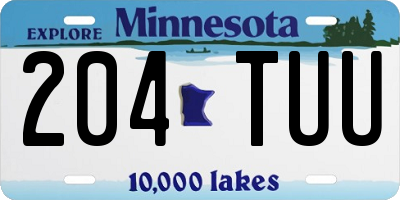 MN license plate 204TUU