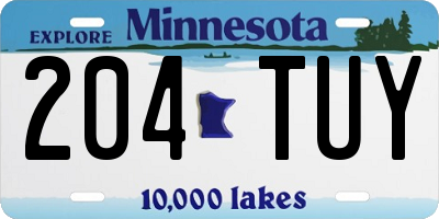 MN license plate 204TUY