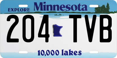 MN license plate 204TVB