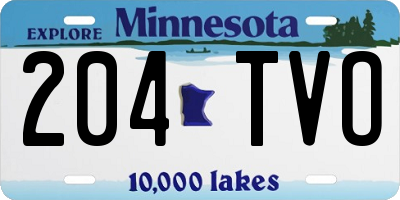 MN license plate 204TVO