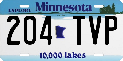 MN license plate 204TVP