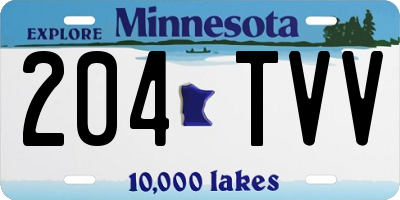 MN license plate 204TVV