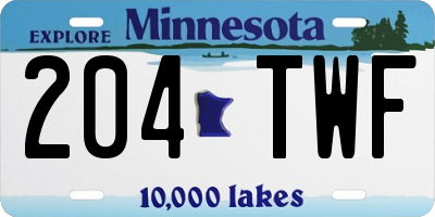 MN license plate 204TWF