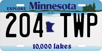 MN license plate 204TWP