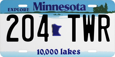 MN license plate 204TWR