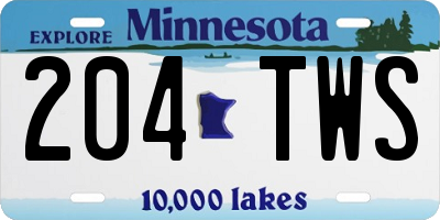 MN license plate 204TWS