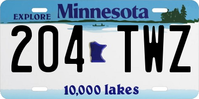MN license plate 204TWZ