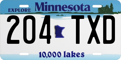 MN license plate 204TXD