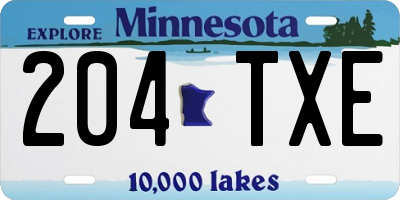 MN license plate 204TXE
