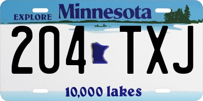 MN license plate 204TXJ