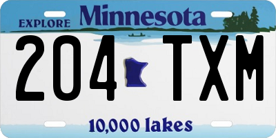 MN license plate 204TXM