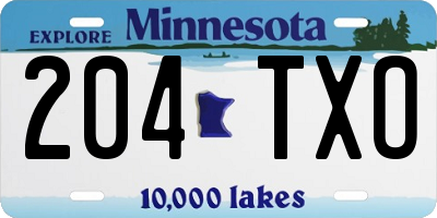 MN license plate 204TXO