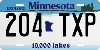 MN license plate 204TXP