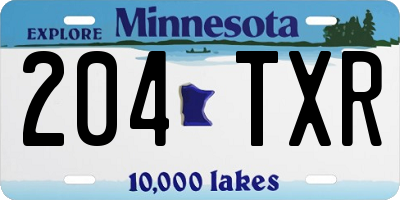 MN license plate 204TXR