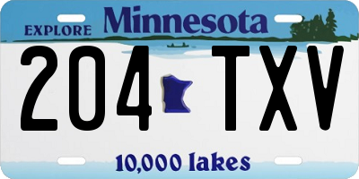 MN license plate 204TXV