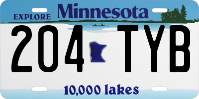 MN license plate 204TYB