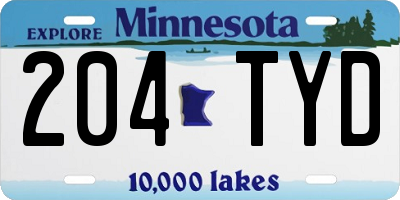 MN license plate 204TYD