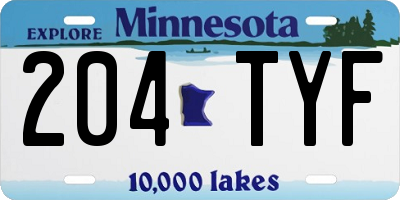 MN license plate 204TYF