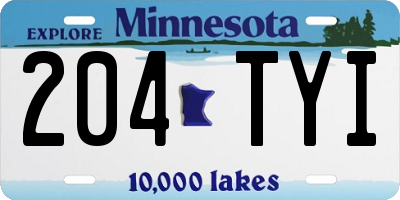 MN license plate 204TYI