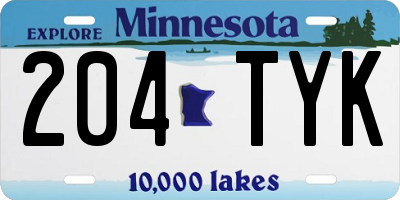 MN license plate 204TYK