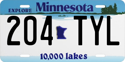 MN license plate 204TYL