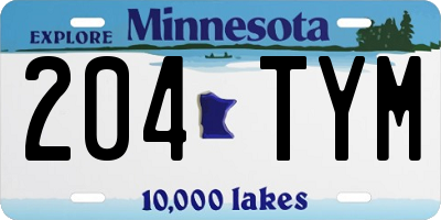 MN license plate 204TYM