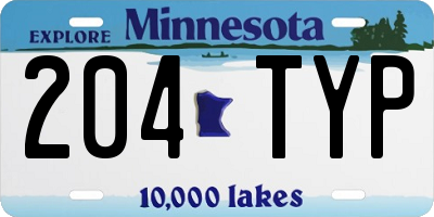 MN license plate 204TYP